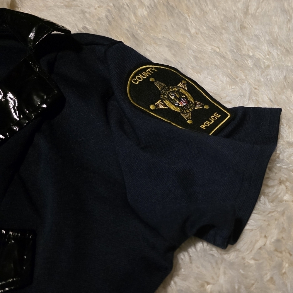 Halloween Navy Blue Spirit Police Uniform Costume Cosplay Role Dress Up Sz. L - Picture 3 of 8